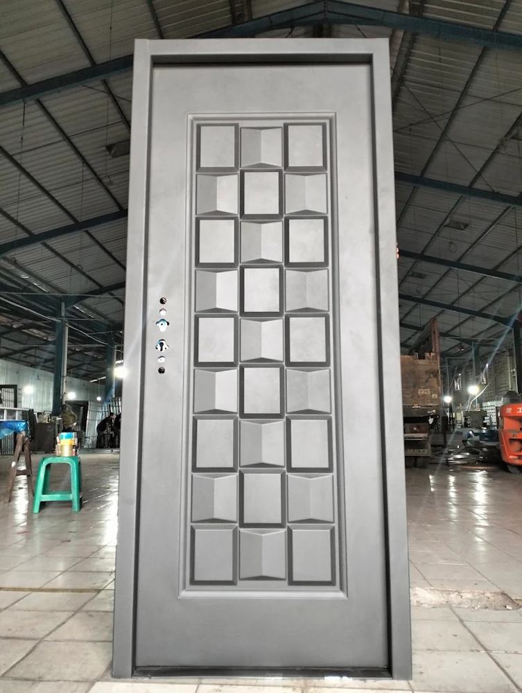 Contoh pintu custom MULTIDOOR: Pintu 1 daun motif kotak